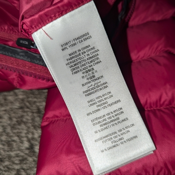 Tumi Clairmont Packable Travel Down Puffer Jacket Pink Women's Medium - Picture 11 of 11